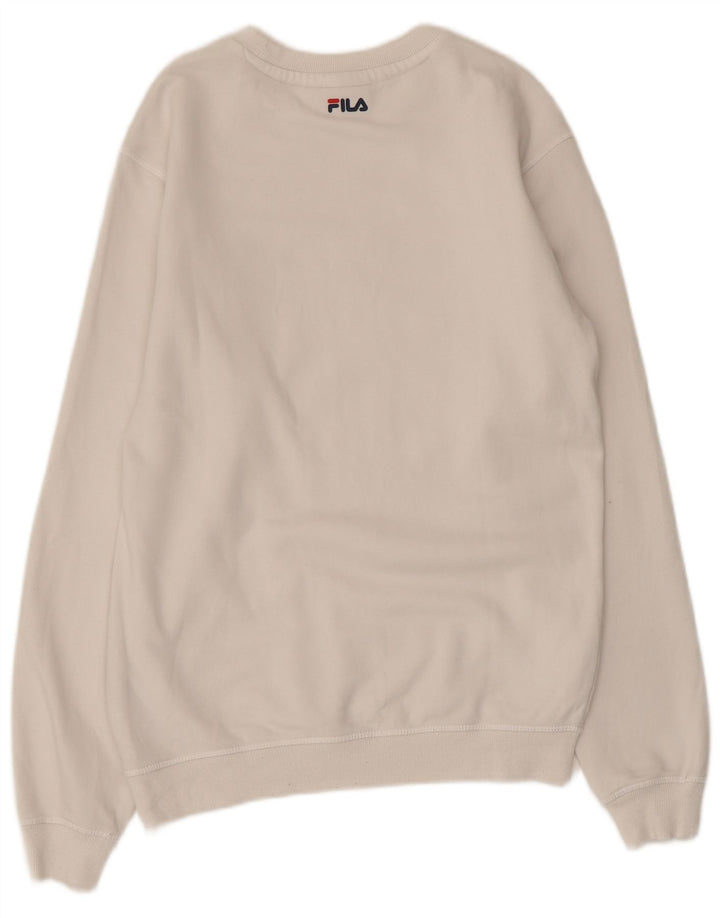 FILA Grafisk sweatshirt til mænd XS Hvid bomuld