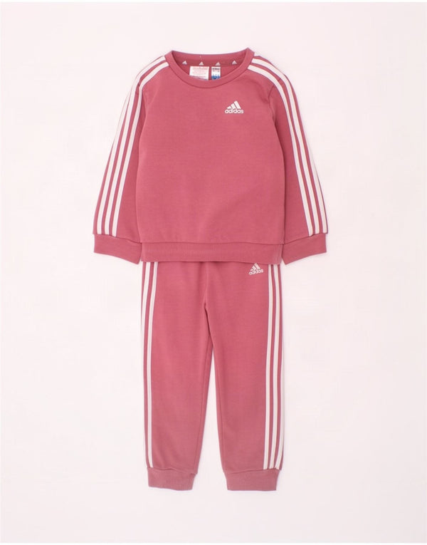 Adidas Baby Girls hel træningsdragt 18-24 måneder Pink Bomuld