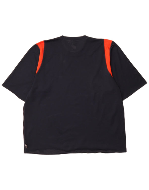 Adidas Herre Climalite T-Shirt Top XL Marineblå Colourblock Polyester