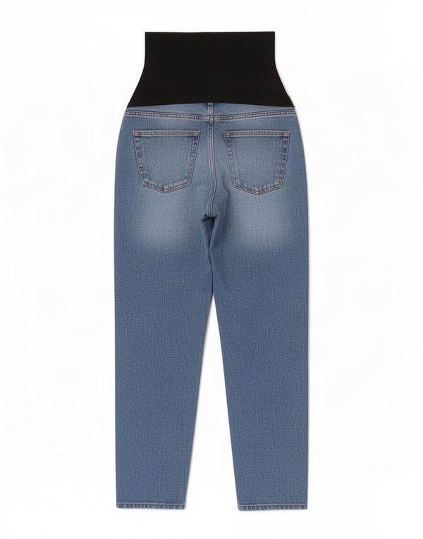 Topshop Womens Maternity Distressed Tapered Jeans W28 L27 Blue Cotton