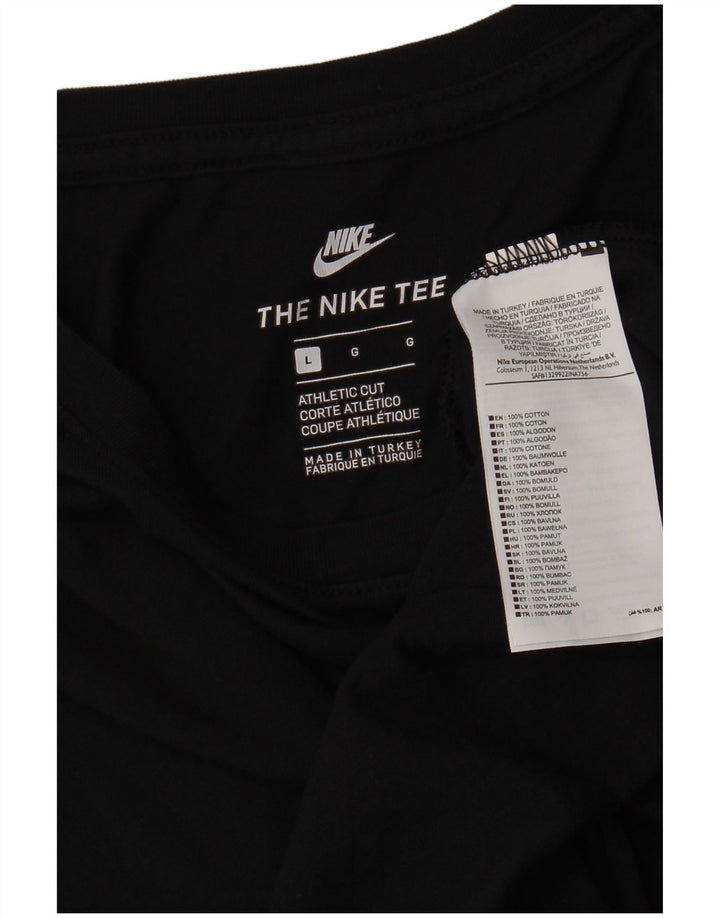 NIKE Herre Athletic Cut Grafisk T-Shirt Top Stor Sort Bomuld