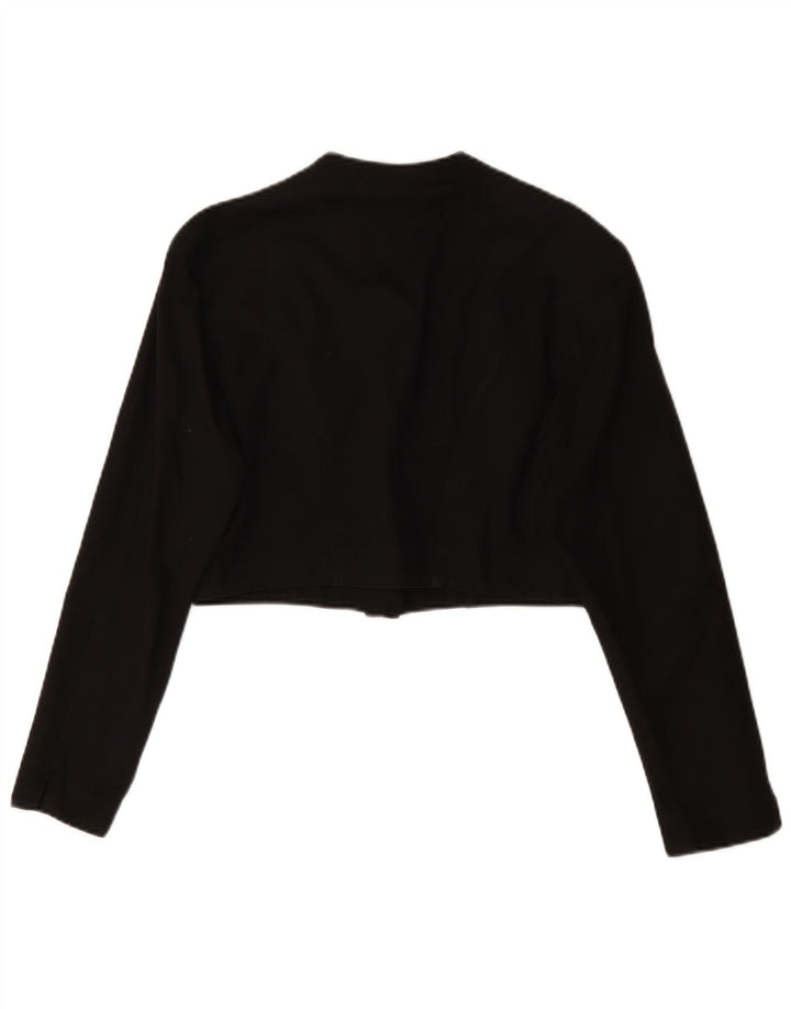 Swinger Womens Crop Bolero Jacket IT 42 Medium Sort Bomuld