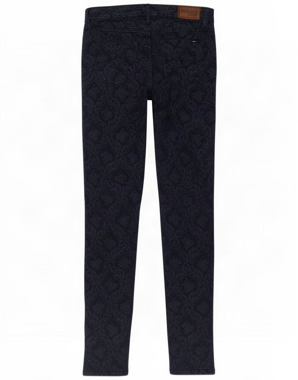 Tommy Hilfiger Dame Skinny Jeans W27 L32 Marineblå Blomsterbomuld