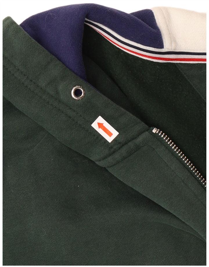 TOMMY HILFIGER Mens Zip Hoodie Sweater Medium Green Cotton