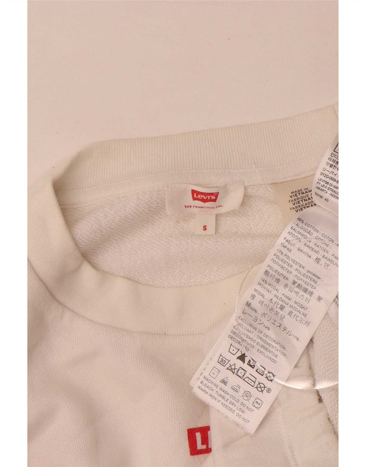 Levi's Dame Oversized Sweatshirt Jumper UK 10 Small White Colourblock