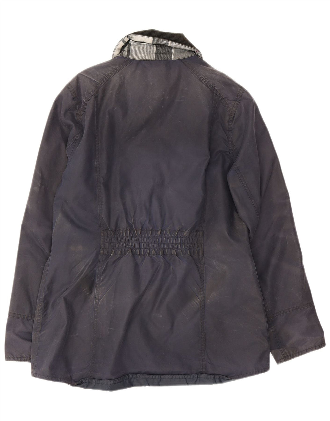 Barbour Womens vokset bomuldsjakke UK 10 Small Navy Blue Cotton