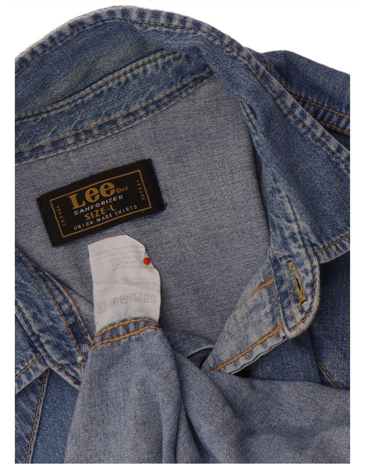 Lee Herre denimskjorte Stor blå bomuld