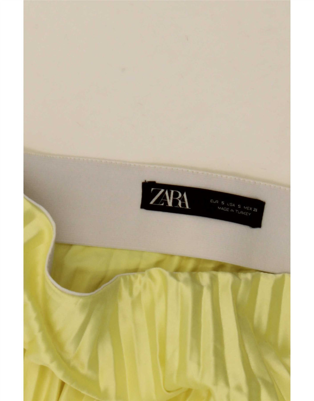 Zara plisseret nederdel til kvinder Small W31 Gul