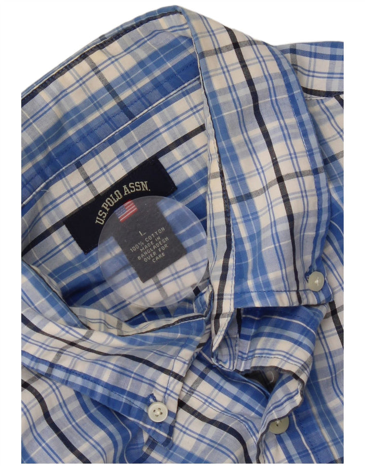 U.S. Polo Assn. Herreskjorte stor blå ternet bomuld