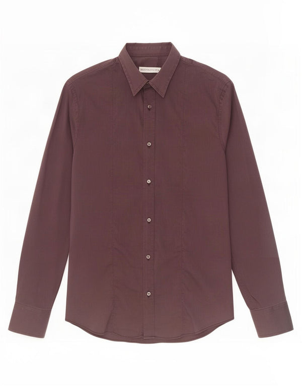 Trussardi herreskjorte str. 40 Medium Bourgogne stribet bomuld