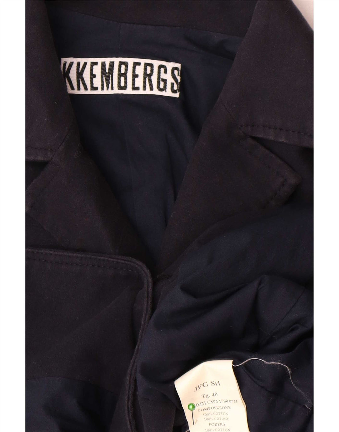 Bikkembergs Dame 3 Button Blazer Jacket IT 40 Small Navy Blue Cotton