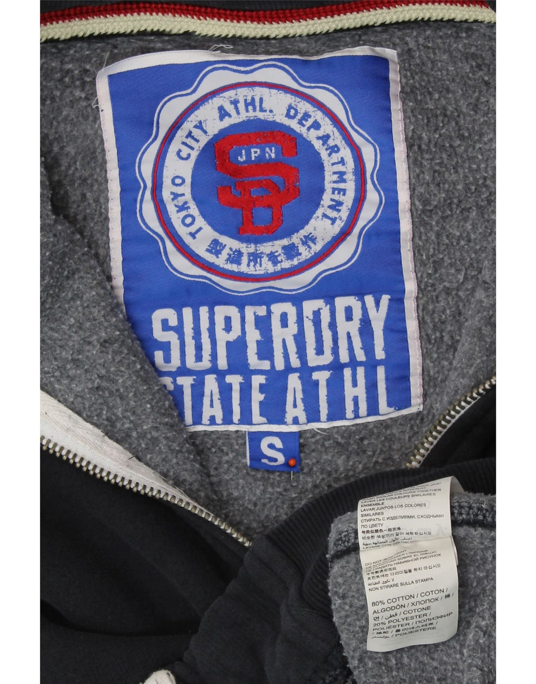 SUPERDRY Grafisk sweatshirt til mænd, lille marineblå bomuld