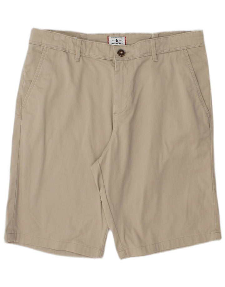 JACK & JONES Chino Shorts til mænd Large W32 Beige Bomuld