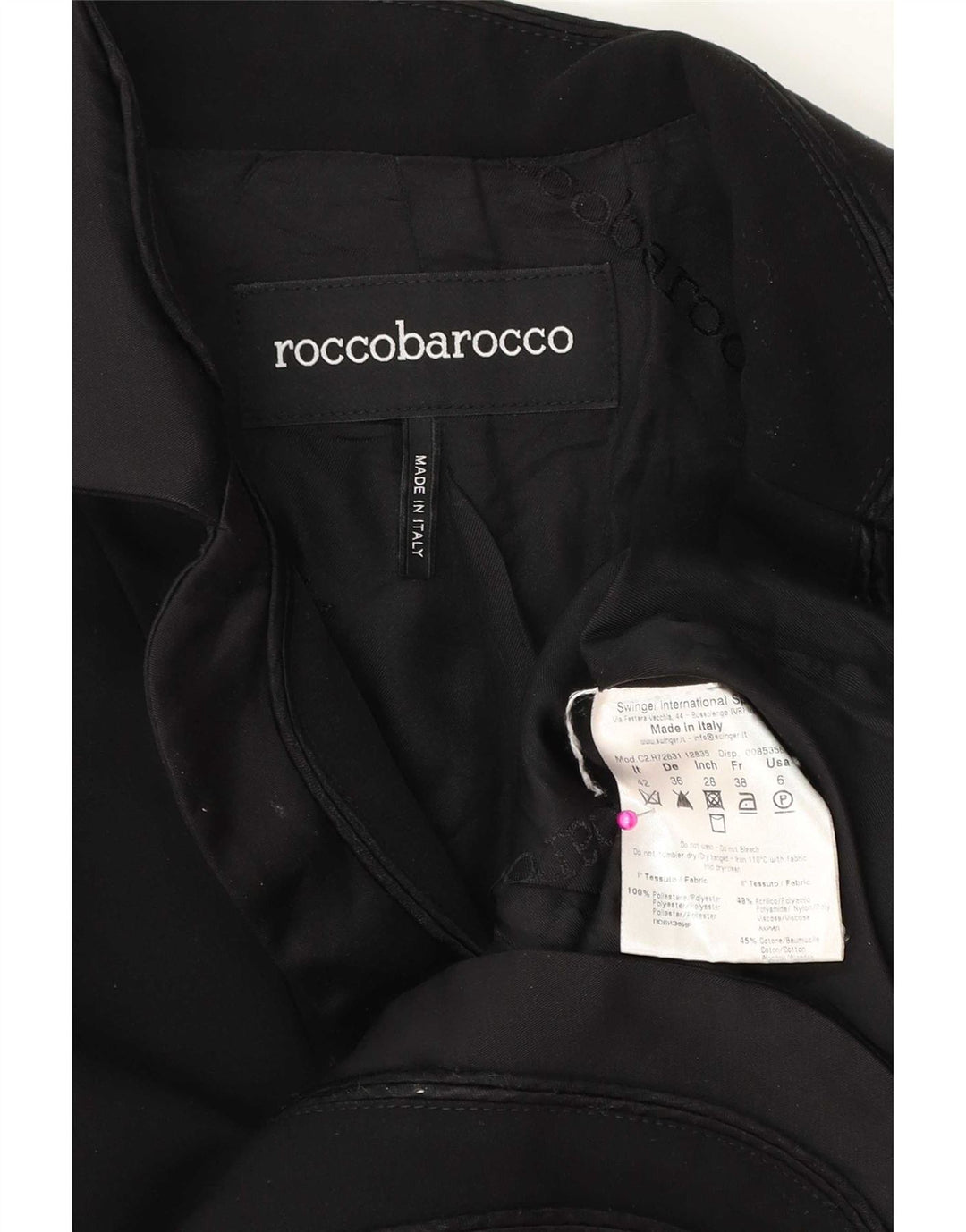 Roccobarocco Dame 2-knaps blazerjakke IT 42 Medium Sort Polyester