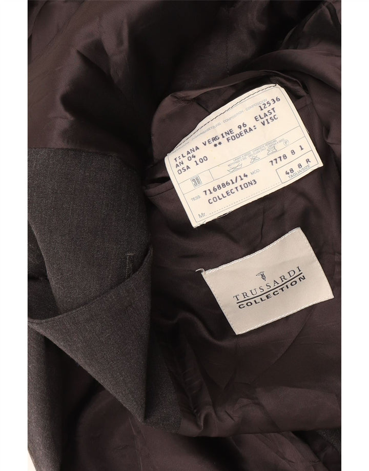Trussardi Herre Longline 4-knaps blazerjakke IT 48 Medium Grå