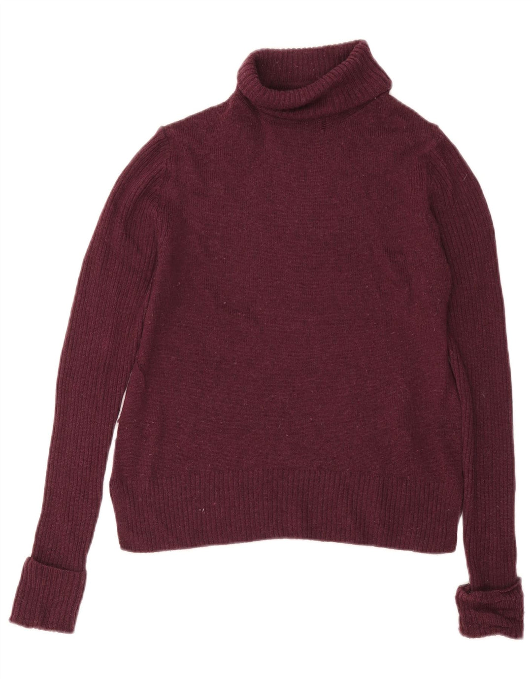 Marks & Spencer Dame Rullehals sweater UK 12 Medium Burgundy Wool