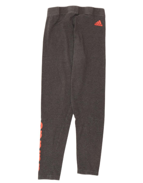 Adidas Dame Grafiske Leggings UK 8 Small Grey Flecked
