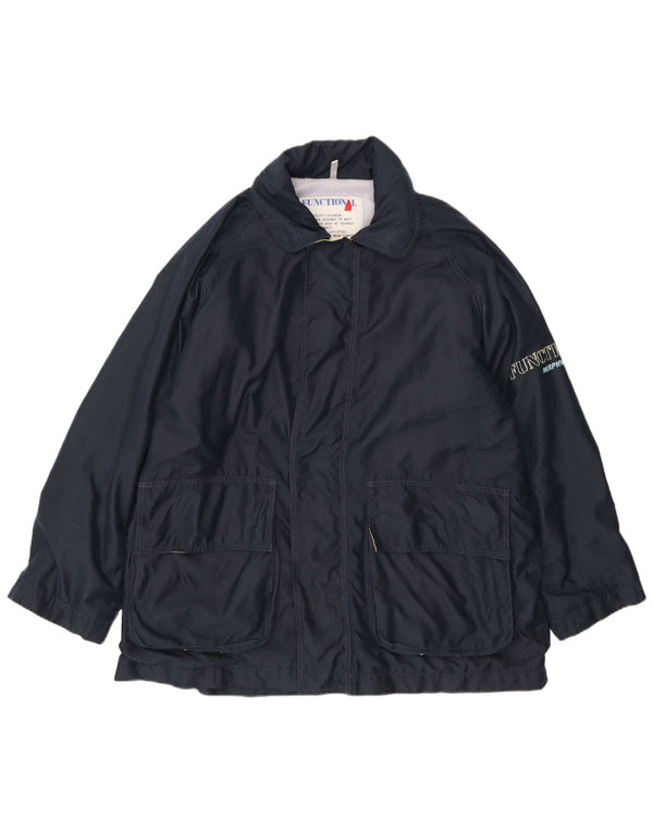 Murphy & Nye Herre Graphic Windbreaker Jacket UK 42 XL Navy Blue Polyester
