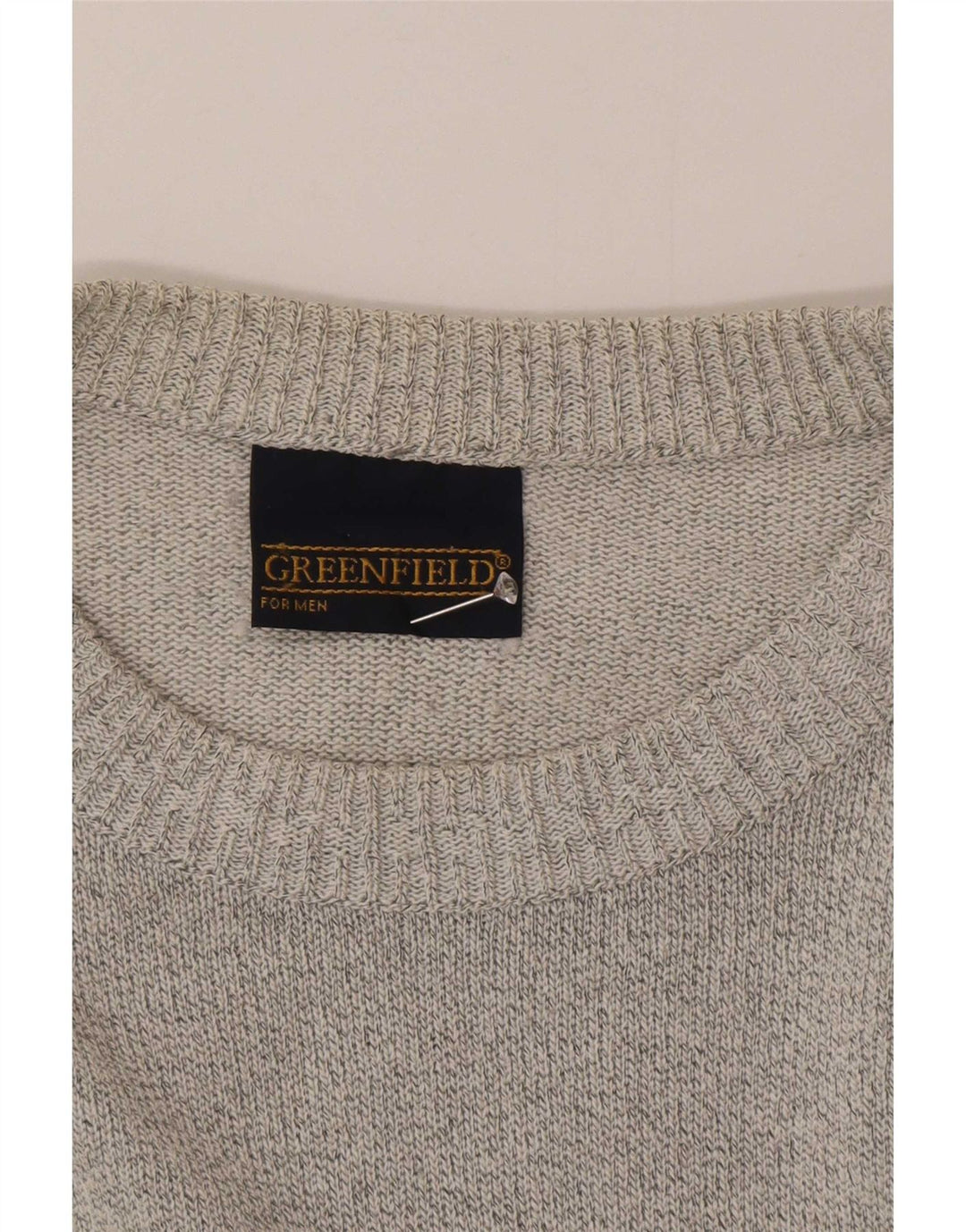 Greenfield Herre Boat Neck Jumper Sweater Stor Grå Geometrisk