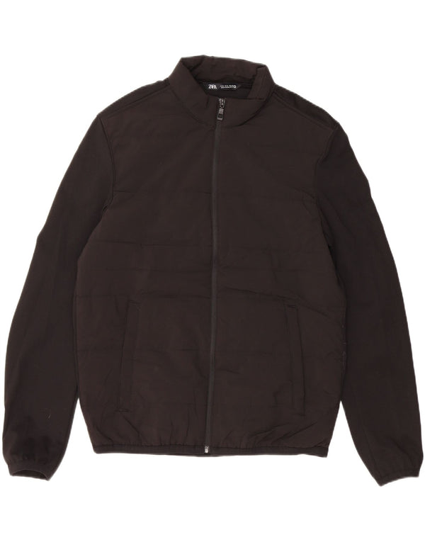 ZARA Polstret jakke til mænd UK 38 Medium Sort Polyester