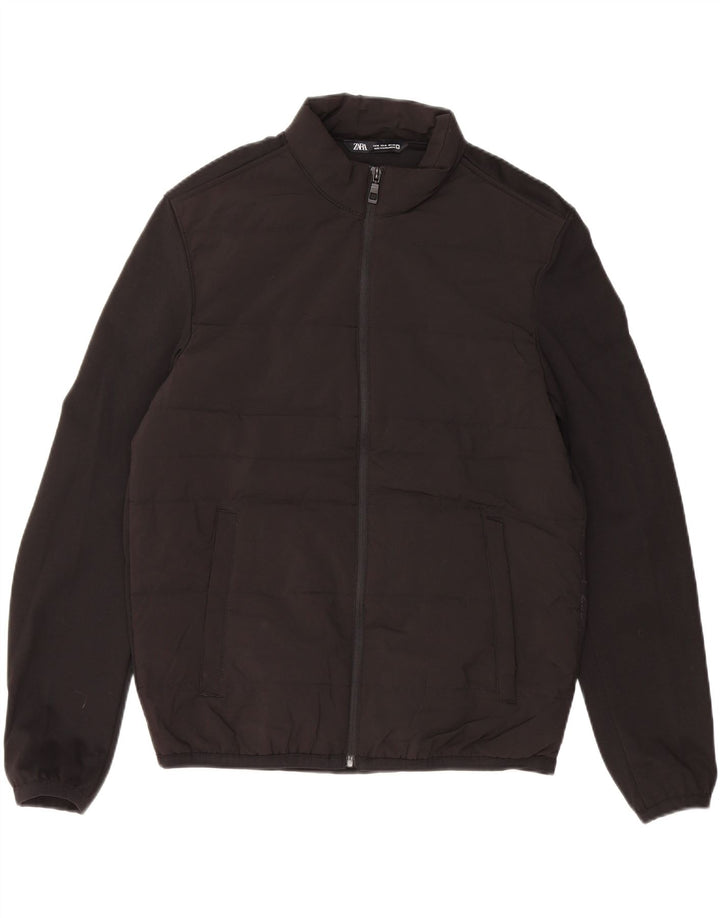 ZARA Polstret jakke til mænd UK 38 Medium Sort Polyester
