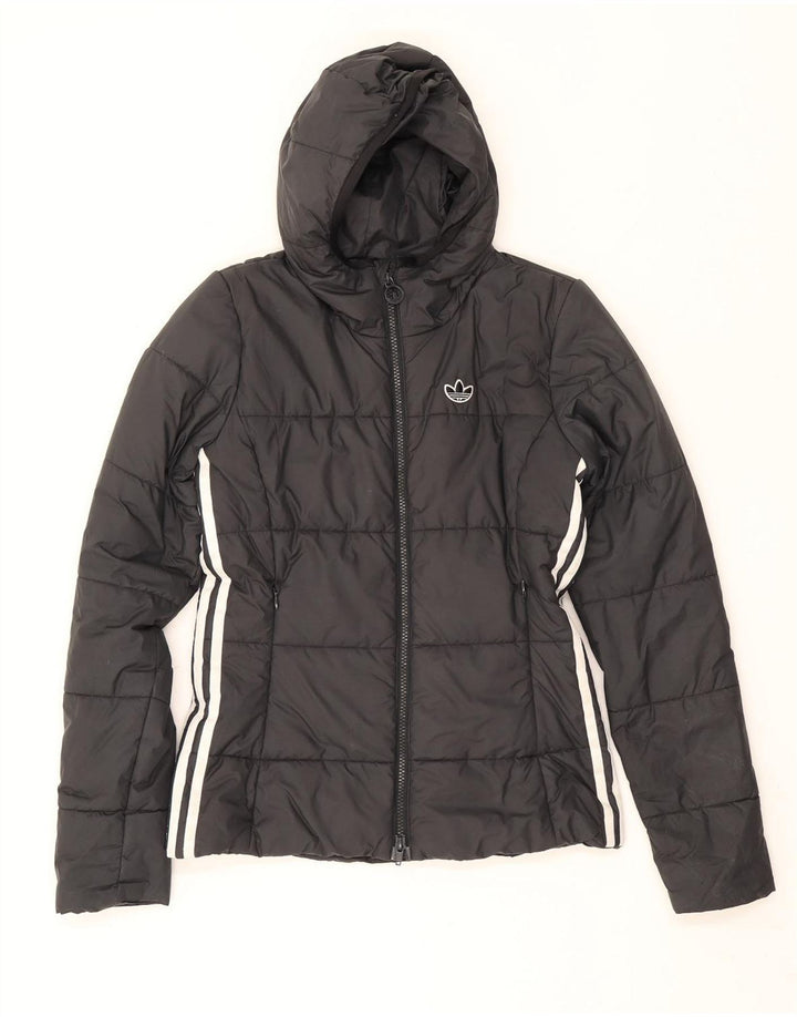 Adidas Polstret hættejakke til kvinder UK 6 XS Sort polyester
