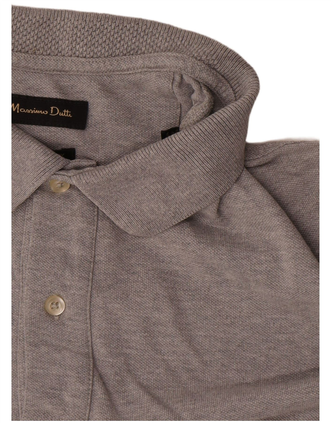 Massimo Dutti herre poloskjorte stor grå flækket bomuld
