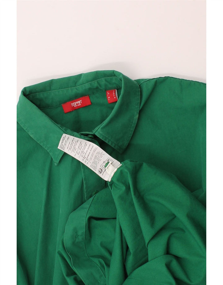 ESPRIT Womens Oversized Shirt UK 10 Small Green Cotton Vintage Esprit and Second-Hand Esprit from Messina Hembry 
