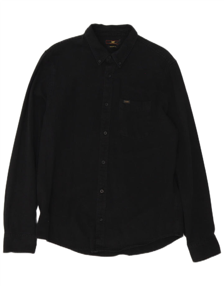 Lee Herre Regular Fit skjorte medium sort bomuld