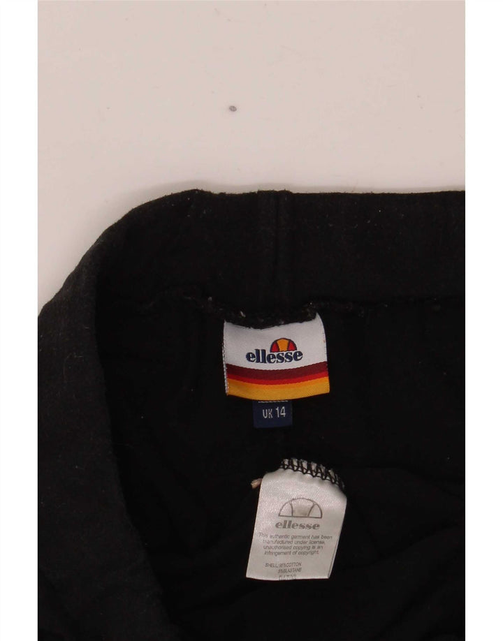 Ellesse Womens Grafiske Leggings UK 14 Medium Sort Bomuld