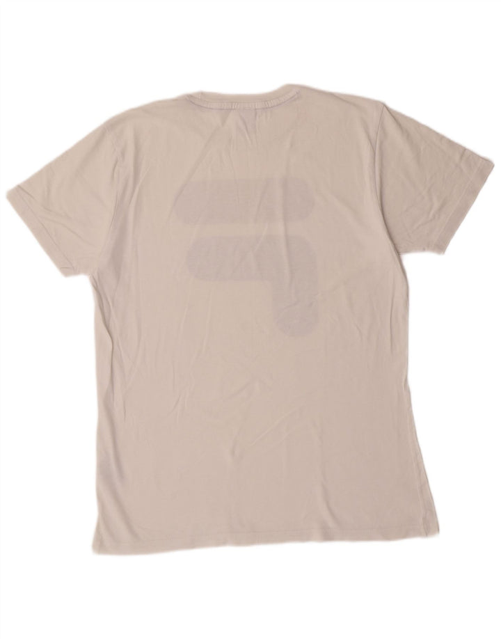 FILA Herre Tennis Grafisk T-Shirt Top IT 46 Small White Bomuld Sports