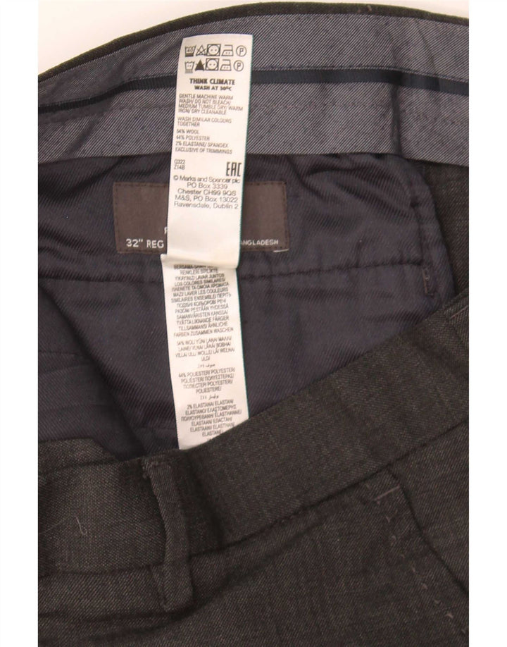 Marks & Spencer Herre Regular Fit Suit Bukser W32 L31 Grå uld