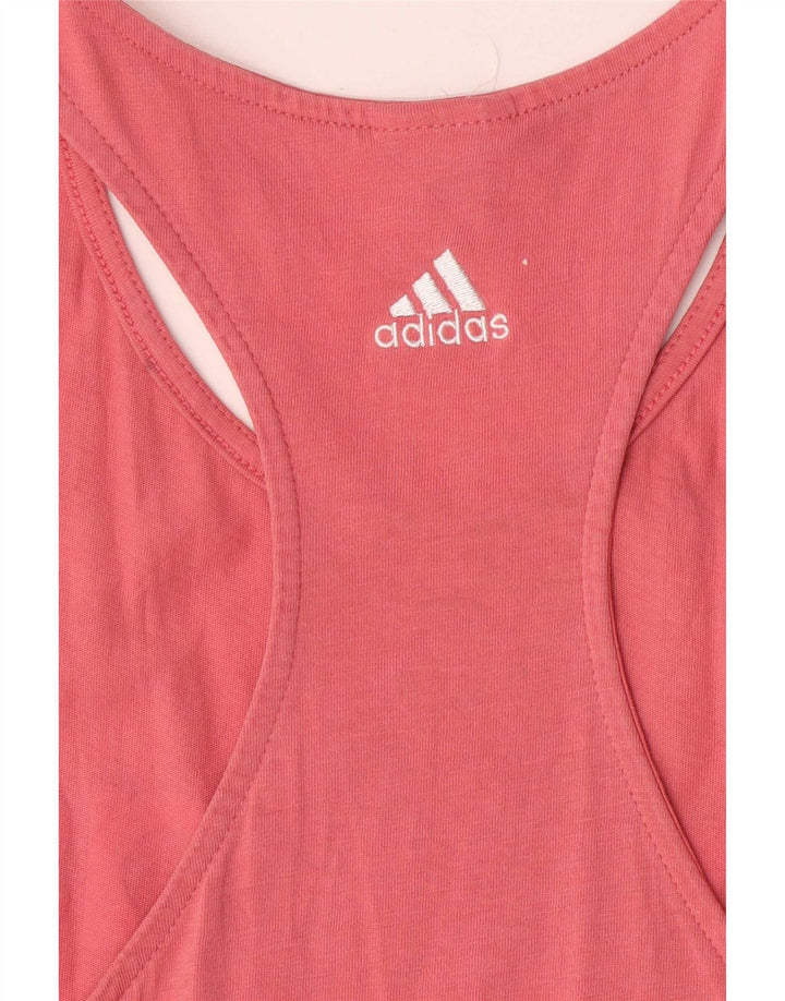 Adidas Dame Grafisk Vest Top UK 10 Small Pink