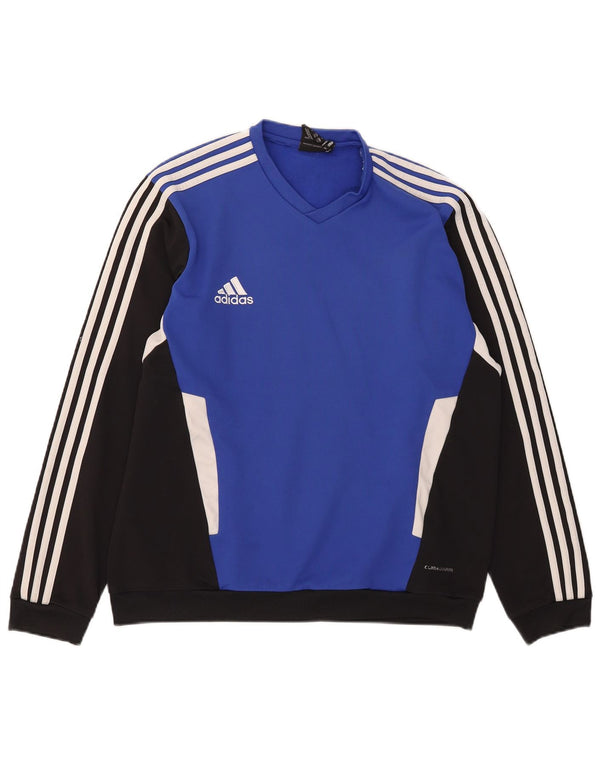Adidas Herre Climawarm Sweatshirt Jumper UK 44/46 Large Blue Colourblock