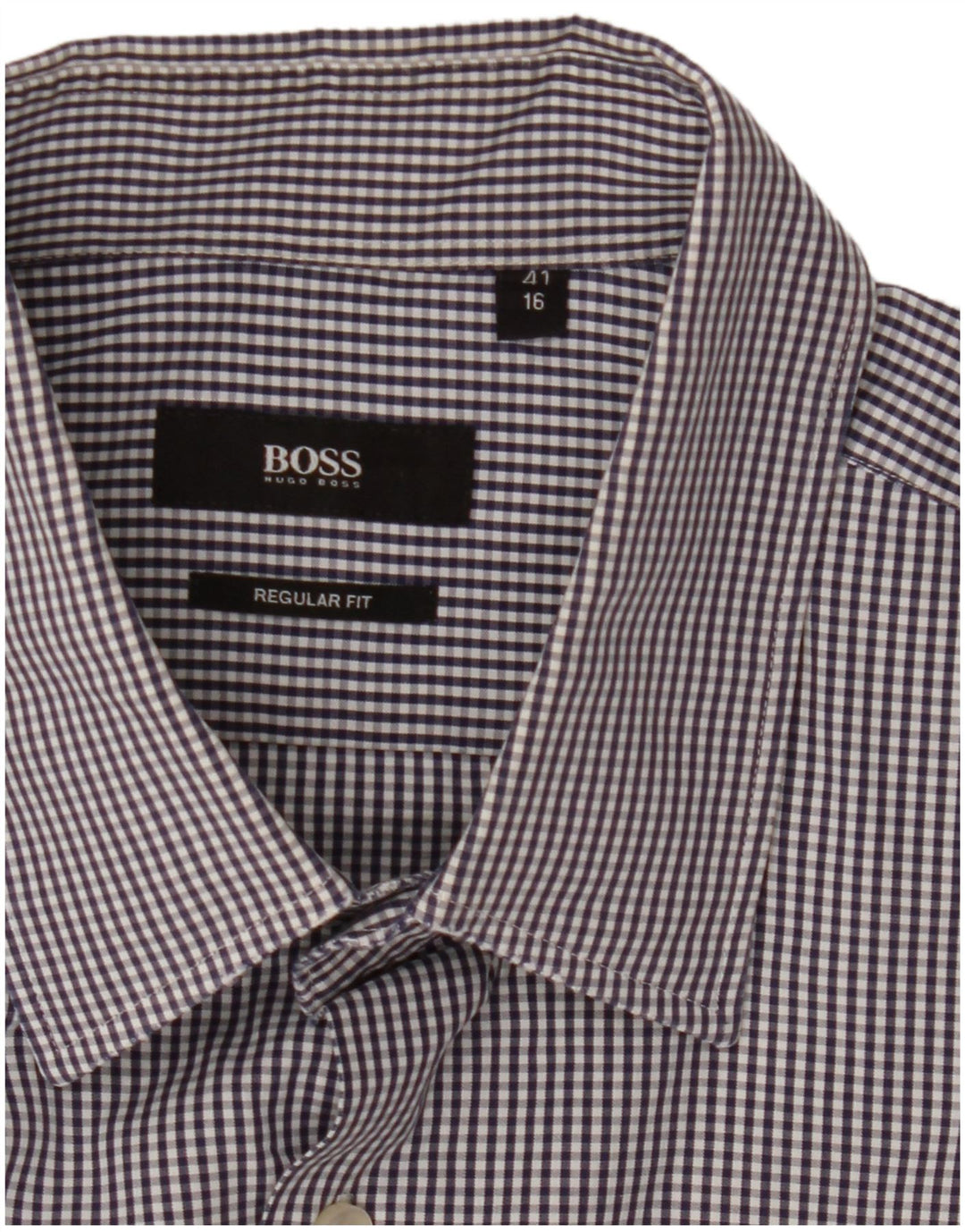 Hugo Boss Herre Regular Fit skjorte str. 41 16 Large Blue Gingham