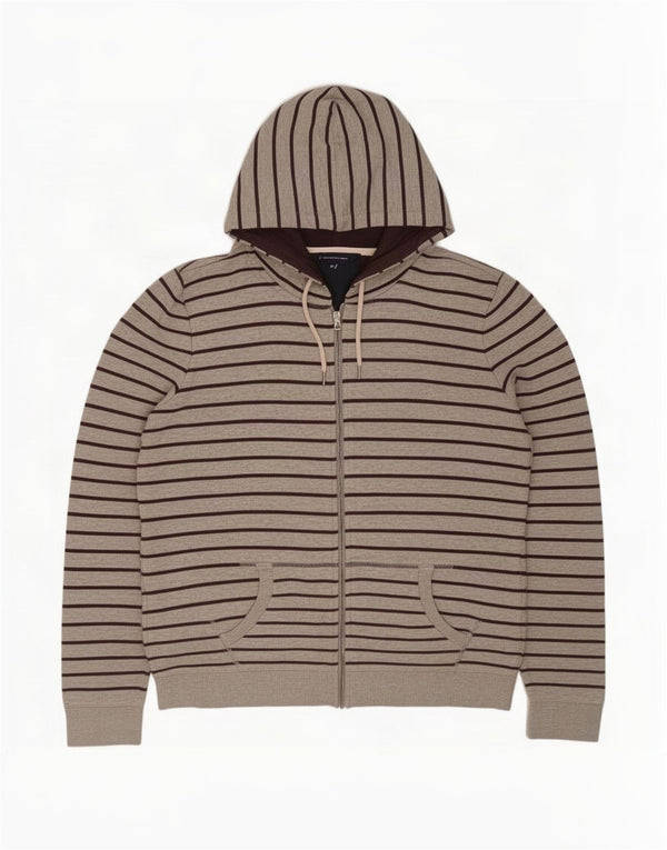Besætningstøj Dame Loose Fit Hættetrøje Sweater UK 16 Stor Gråstribet