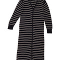 Zara Dame Longline Cardigan Sweater UK 14 Medium Sort Stribet Viscose