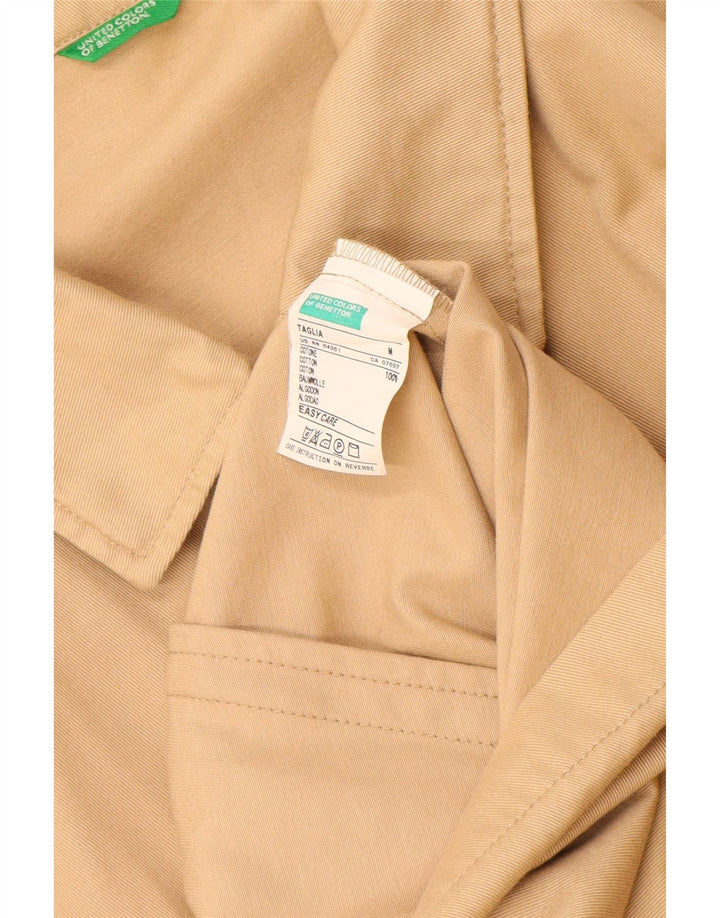 Benetton Herre Bomber Jacket UK 38 Medium Beige Bomuld