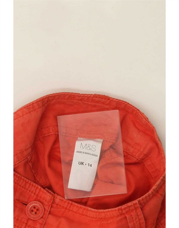 Marks & Spencer Cargo Shorts til kvinder UK 14 Large W34 Orange Bomuld