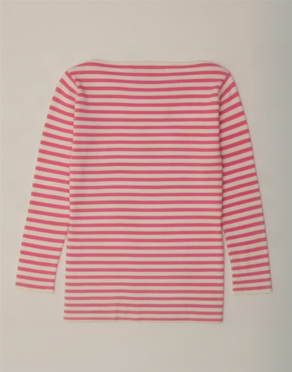 Zara Dame Top 3/4 ærme UK 10 Small Pink Stribet