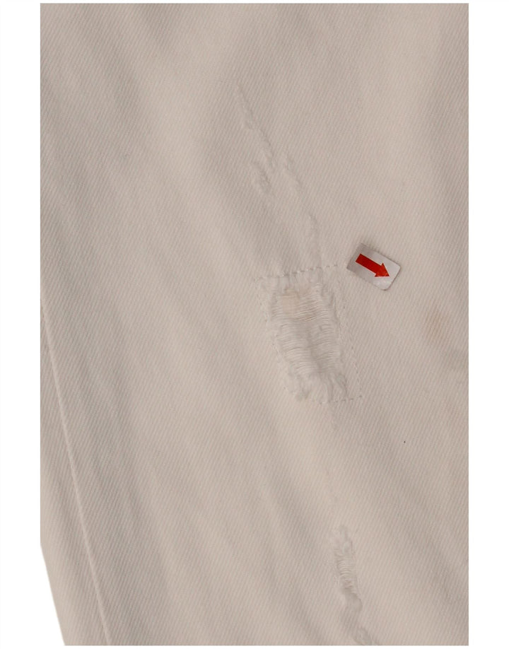 TOMMY HILFIGER Dame Distressed Straight Jeans W29 L28 Hvid Bomuld