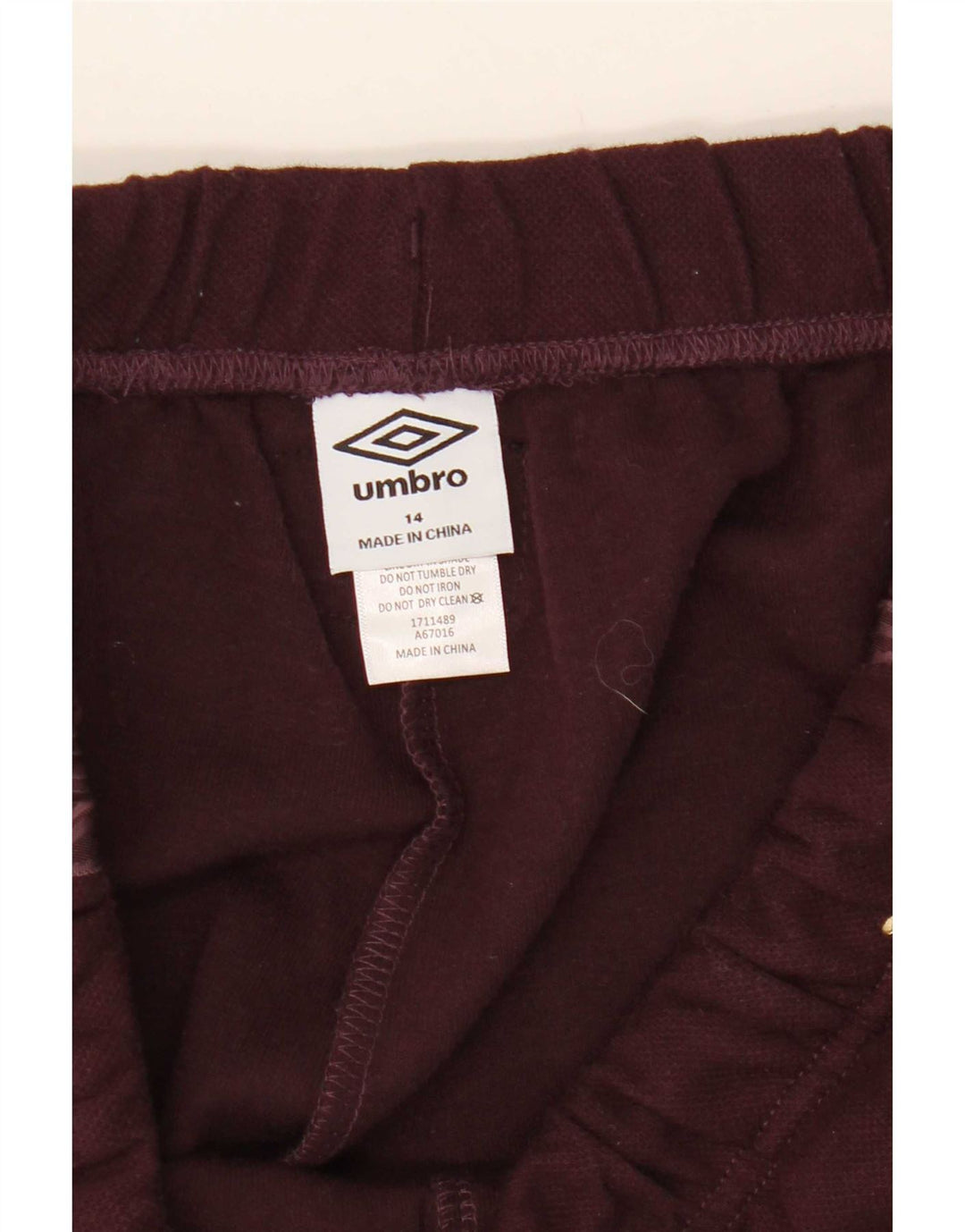 Umbro Womens Graphic Tracksuit Trousers UK 14 Large Burgundy Polyester
