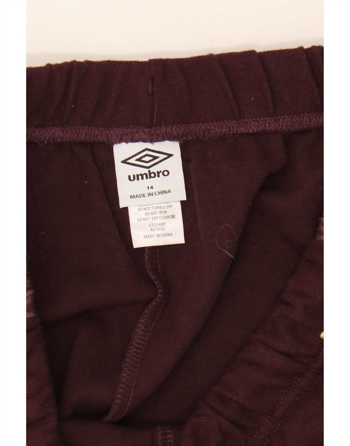 Umbro Womens Graphic Tracksuit Trousers UK 14 Large Burgundy Polyester