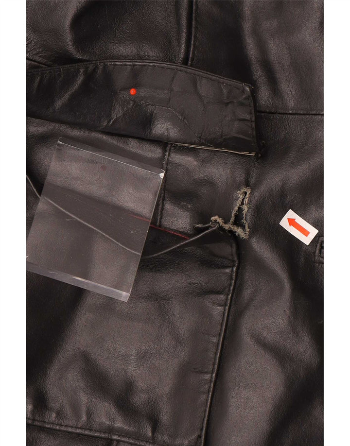 Vintage læderfrakke til kvinder UK 14 Large Black