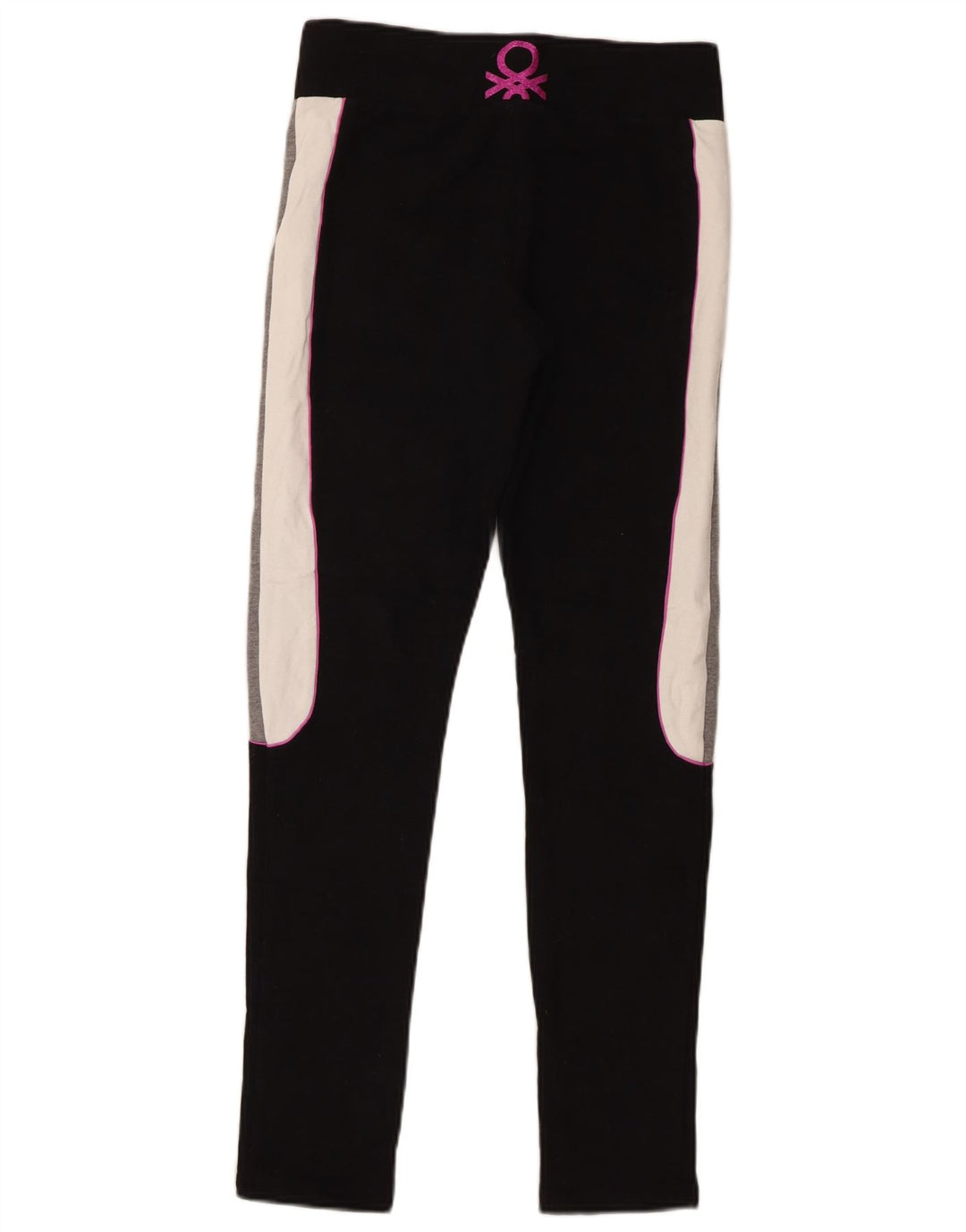 Benetton Womens Grafiske Leggings UK 14 Medium Black Colourblock