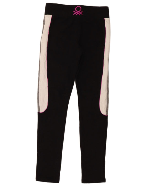 Benetton Womens Grafiske Leggings UK 14 Medium Black Colourblock