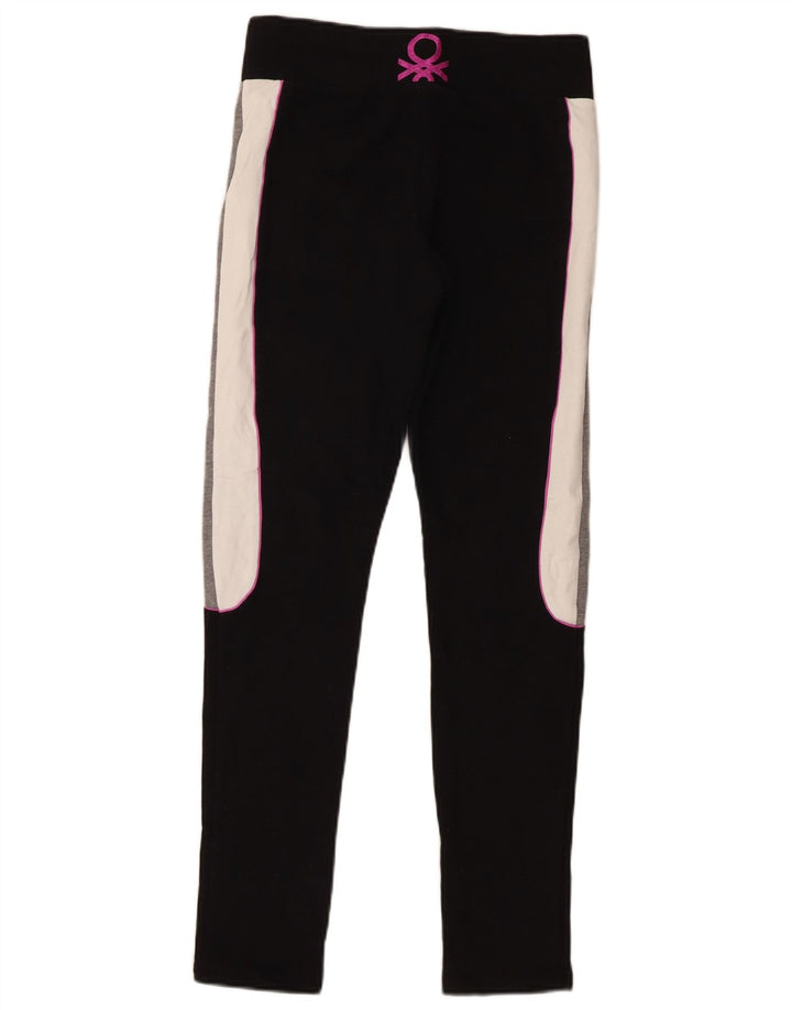 Benetton Womens Grafiske Leggings UK 14 Medium Black Colourblock
