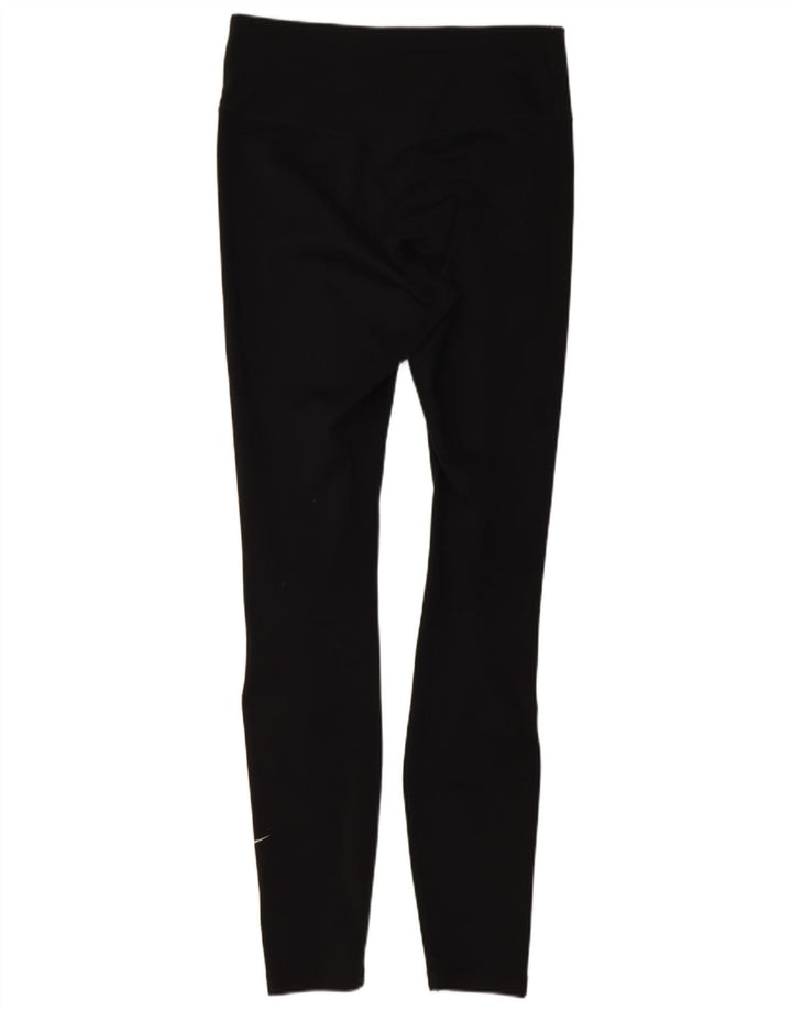 Nike Dame Dri Fit Leggings UK 8 Small Black Polyester