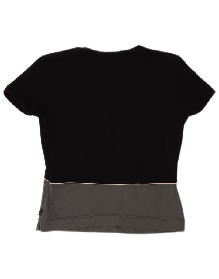 Arena Womens Crop T-Shirt Top UK 10 Small Black Colourblock Polyester