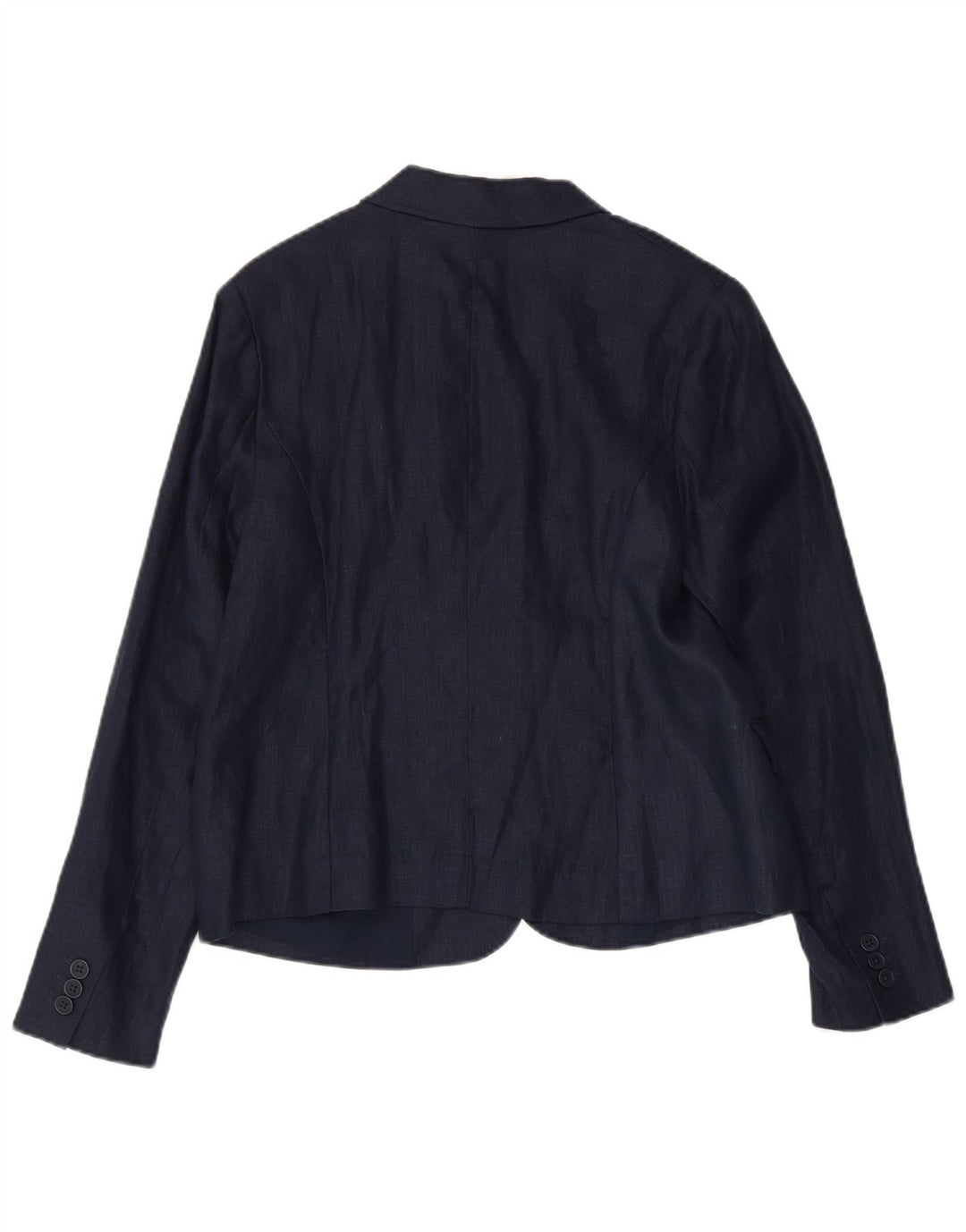 Monsoon Dame 1 Knap Blazer Jacket UK 14 Large Navy Blue Linen